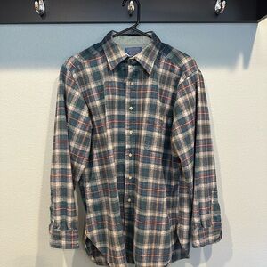 Vintage Pendleton Green and Blue Plaid shirt